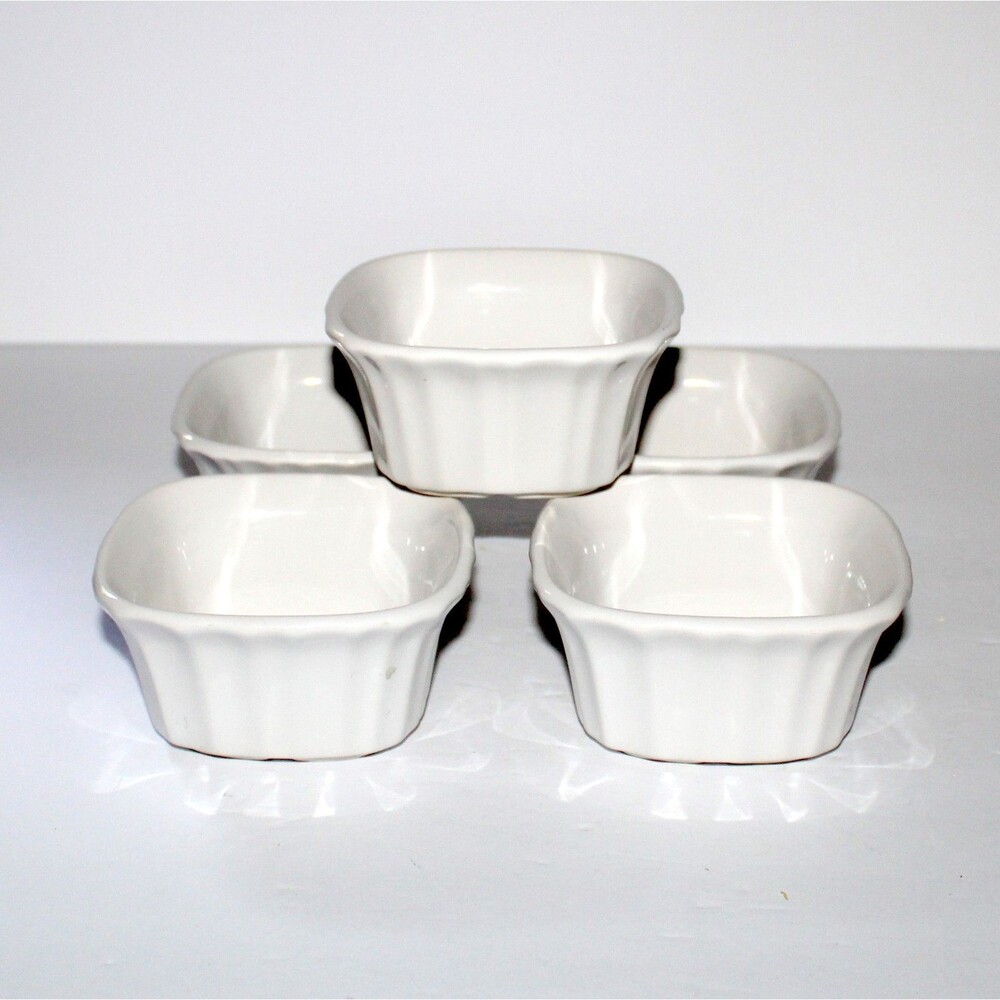 CorningWare French White Square Ramekin 7 oz lot of 5